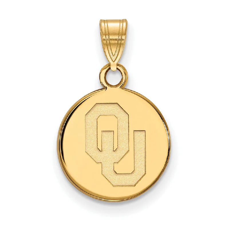 Personalized Jewelry Sale – Unique Pieces At Great Prices 14k Yellow Gold U. of Oklahoma Small 'OU' Disc Pendant