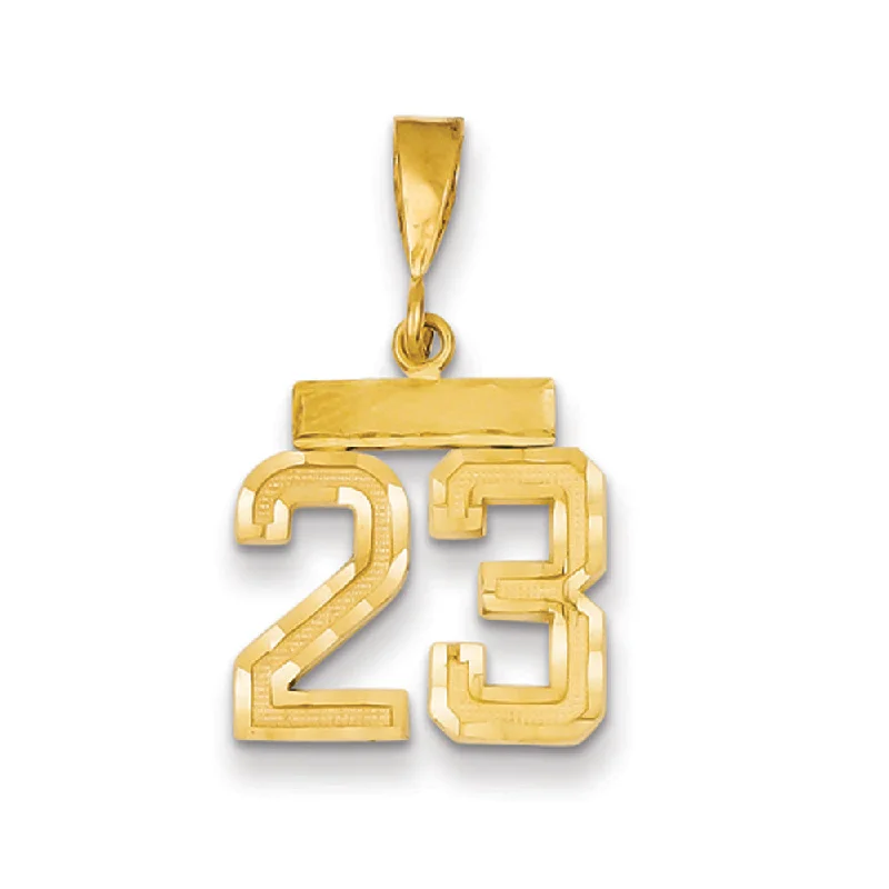 Elegant Jewelry Styles At Budget-Friendly Prices 14k Yellow Gold, Varsity Collection, Small D/C Pendant Number 23