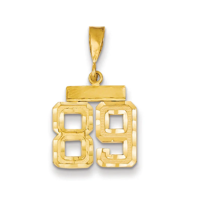 14k Yellow Gold, Varsity Collection, Small D/C Pendant Number 89