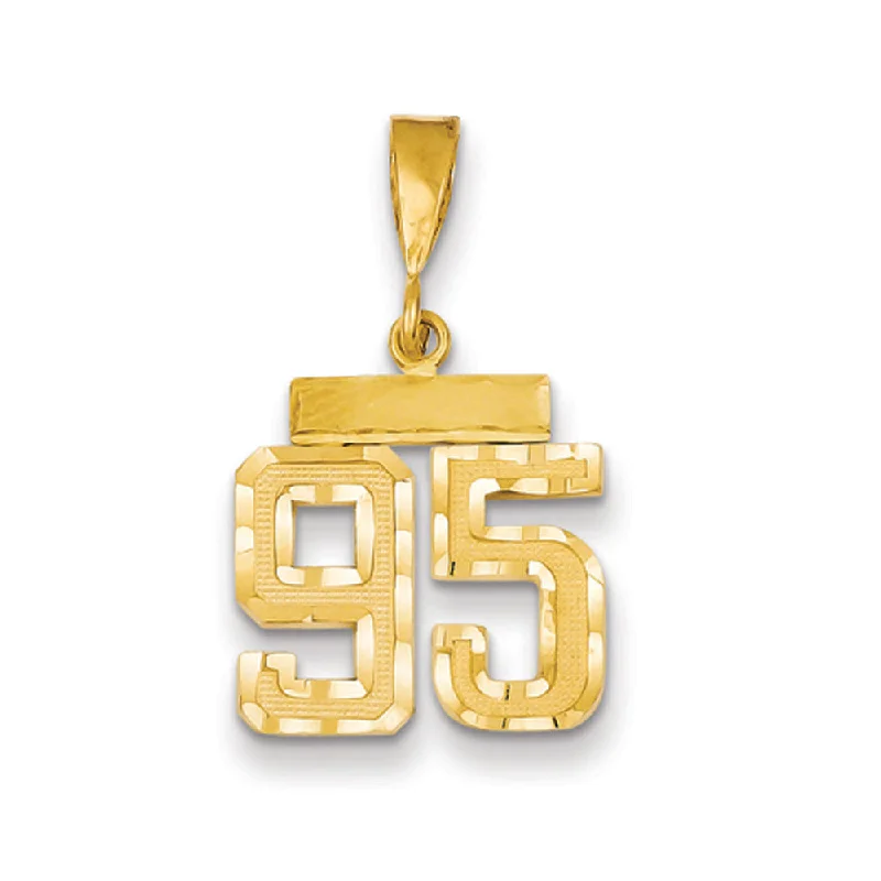 14k Yellow Gold, Varsity Collection, Small D/C Pendant Number 95