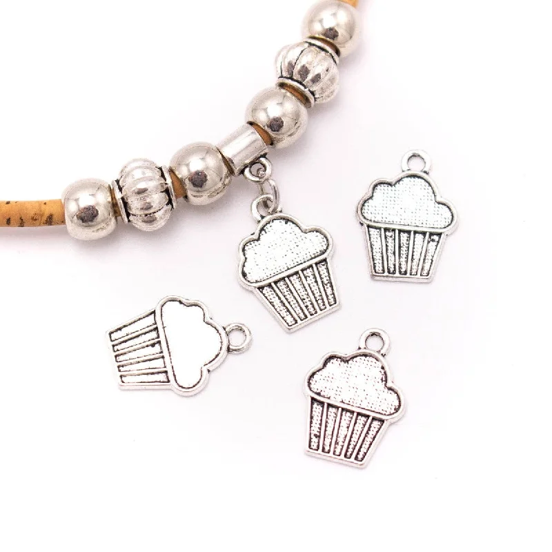 Exclusive Online Discounts On Stylish Jewelry 30 units 13x17mm round silver ice cream Necklace  jewelry pendant Jewelry Findings D-3-481