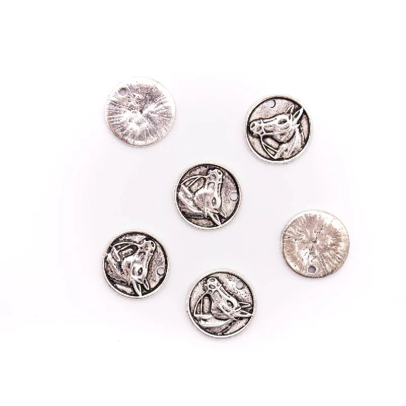Exclusive Jewelry Discounts – Shop Now For Savings 30 units 14x14mm round Pendant antique silver horse jewelry pendant Jewelry Findings  D-3-466