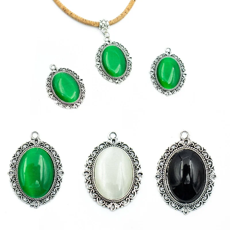 The Biggest Jewelry Sale Of The Year Is Here 3pcs Green, White or Black Zamak pendant D-3-241