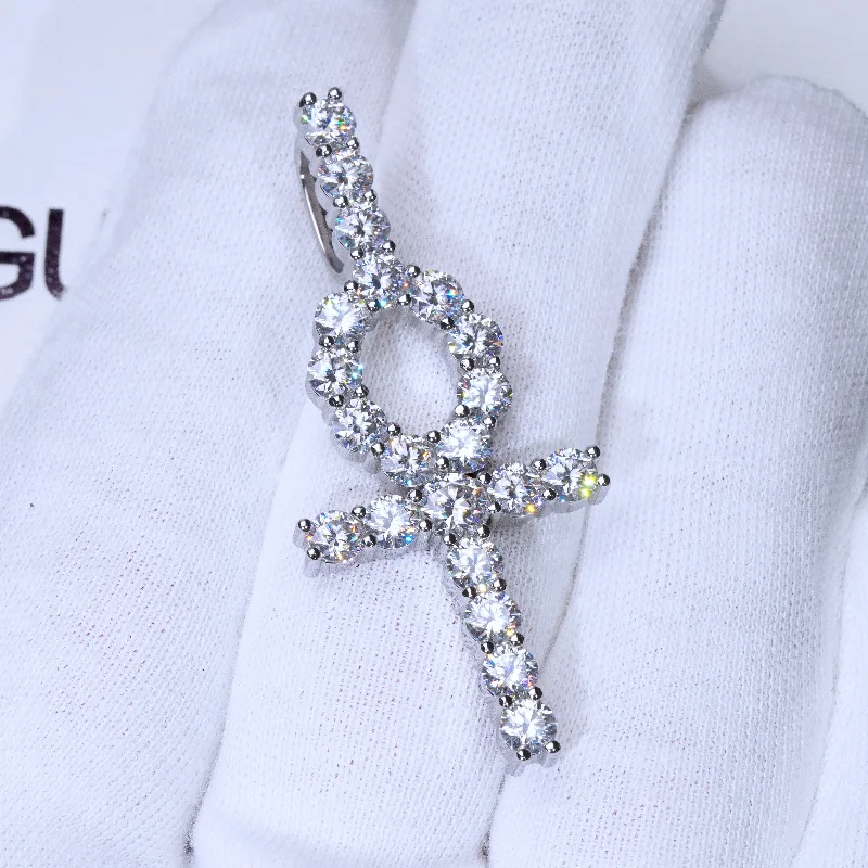 Unique Jewelry Designs Now At Discounted Rates 4.81 Carat VVS Moissanite Ankh Necklace