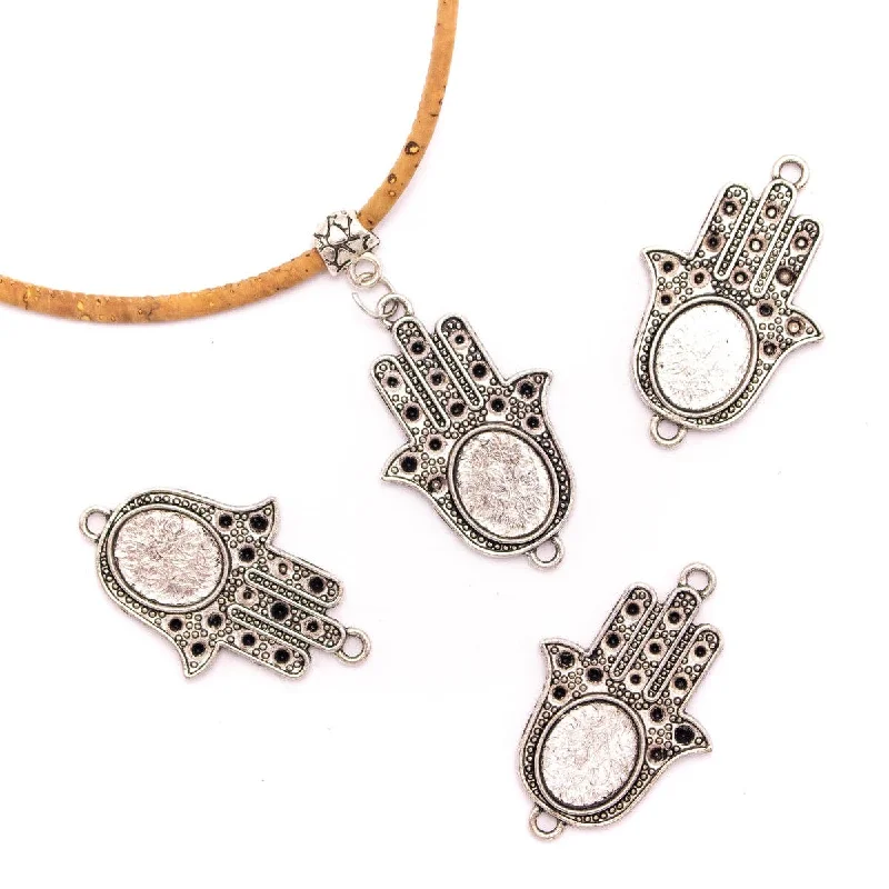Bohemian-Inspired Jewelry For Free-Spirited Fashion 5Pcs Antique Silver 5pcs Hand of God pendant jewelry supplies jewelry finding D-3-434