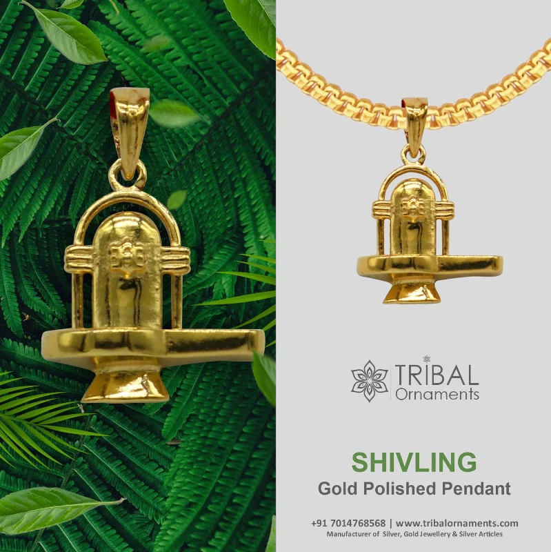 Final Call For Exquisite Jewelry At Reduced Rates 925 sterling silver amazing designer idol Lord Shiva lingam pendant, excellent gifting Gold polished locket pendant gifitng jewelry NSP607 Final Call For Exquisite Jewelry At Reduced Rates 925 sterling silver amazing designer idol Lord Shiva lingam pendant, excellent gifting Gold polished locket pendant gifitng jewelry NSP607