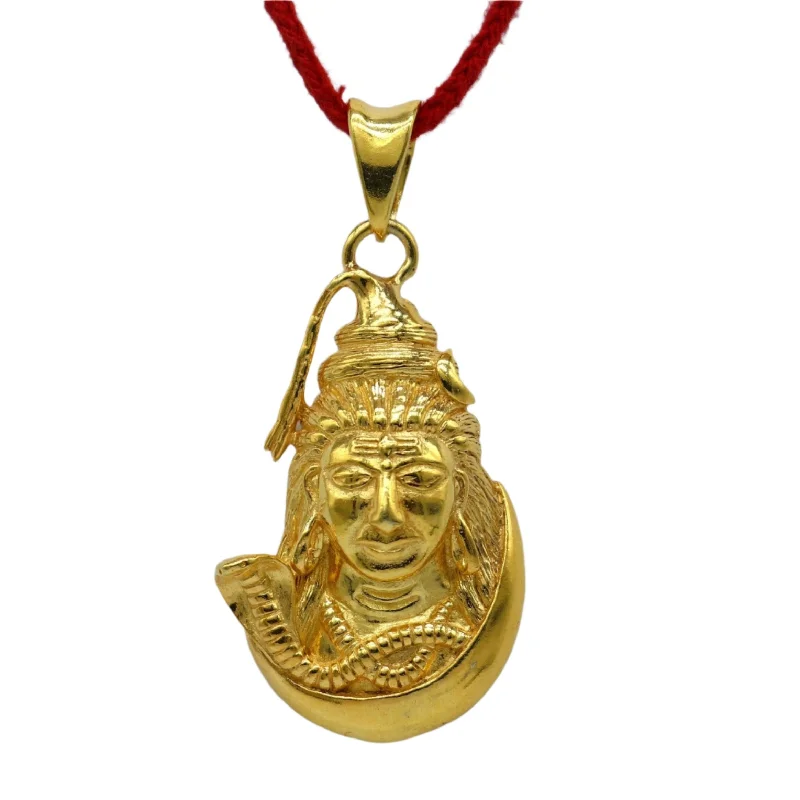 925 sterling silver amazing gold polished idol Lord Shiva pendant, excellent gifting unisex locket pendant customized jewelry nsp617