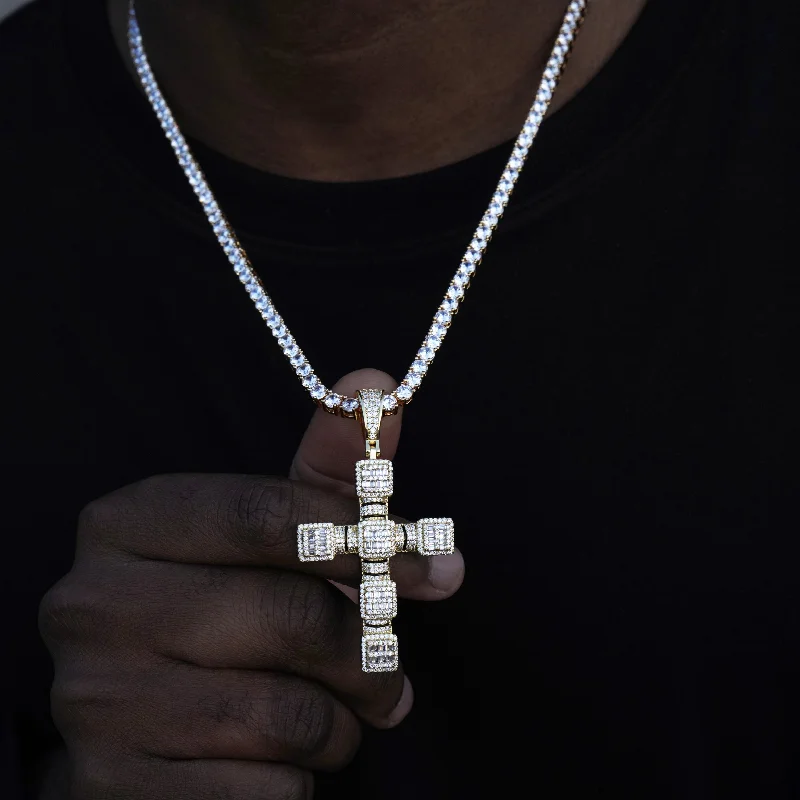 Flash Sale On Stunning Jewelry – Don't Miss Out Iced Baguette Block Cross 18K Necklace Flash Sale On Stunning Jewelry – Don't Miss Out Iced Baguette Block Cross 18K Necklace