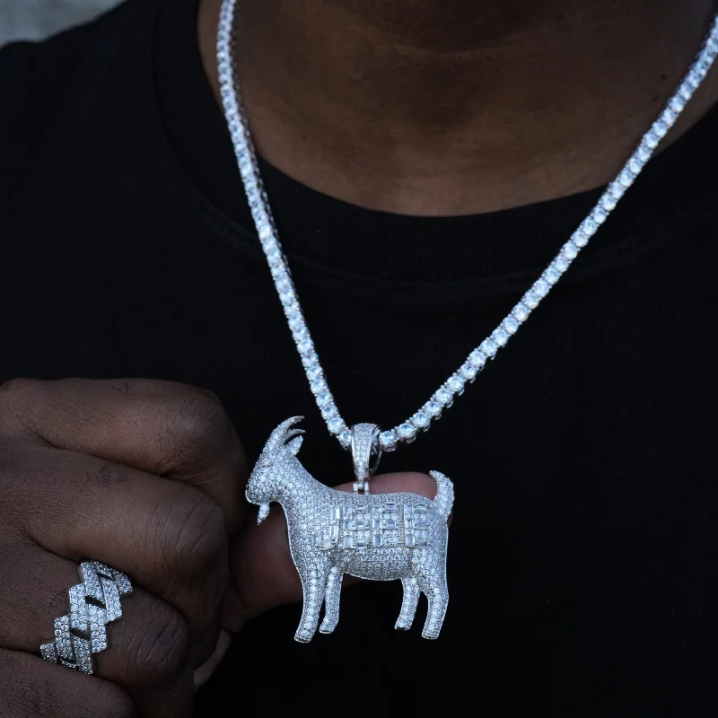 Elegant Jewelry Pieces At Unbelievable Prices Iced Baguette Jefe Goat Necklace