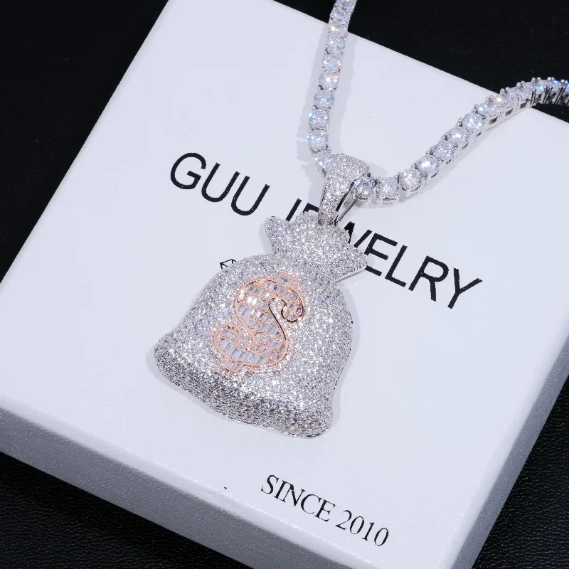 Personalized Jewelry Sale – Unique Gifts At Low Prices Iced Money Bag Necklace
