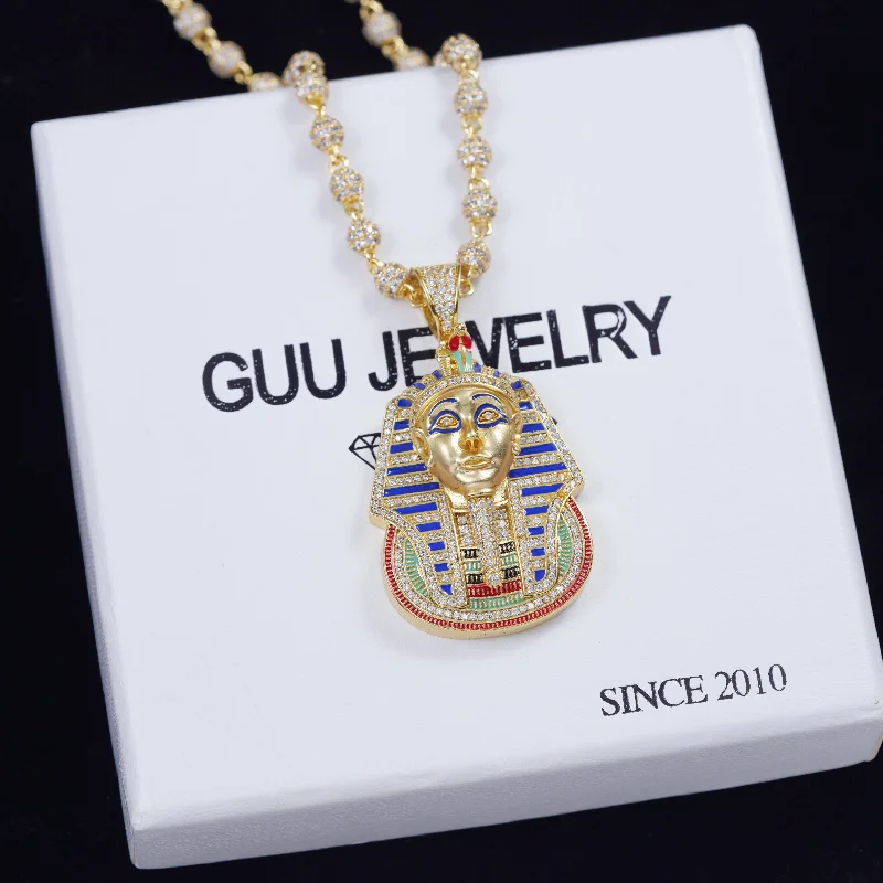 Discounted Jewelry For A Glamorous Look Iced Pharaoh Egypt Necklace