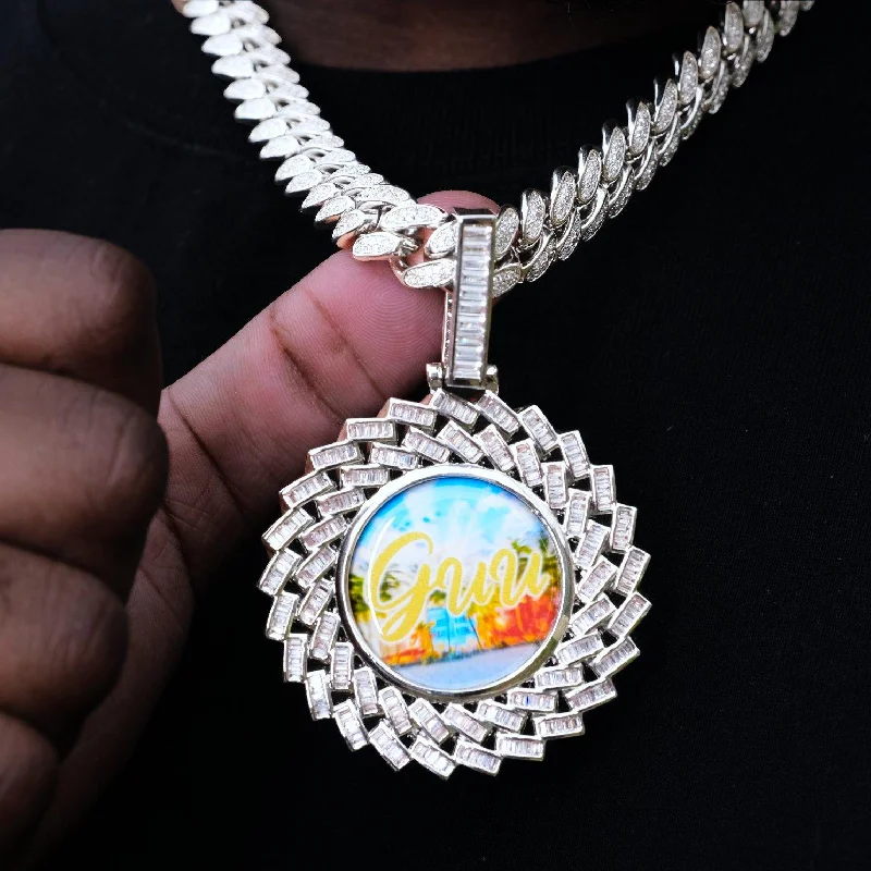 Last Chance To Shop High-End Jewelry At Markdown Prices Large 3D Baguette Custom Picture Pendant