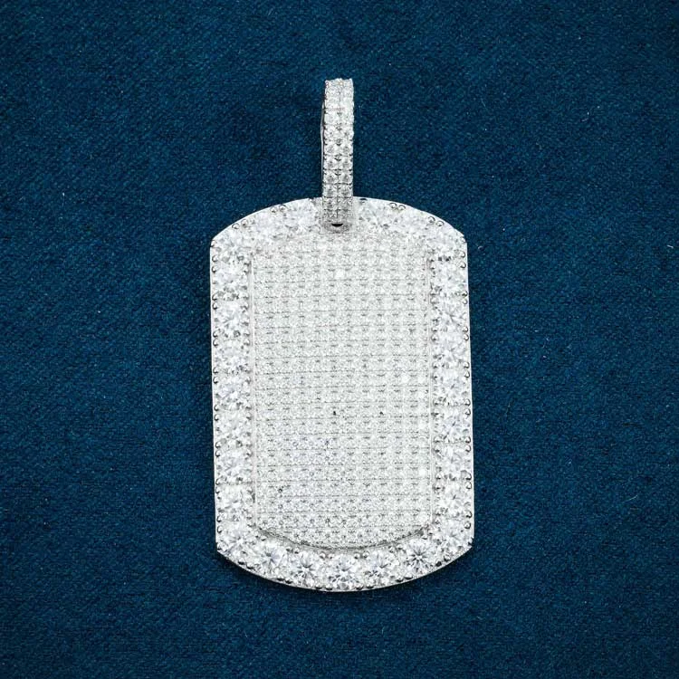 Exclusive Jewelry Sale Event – Shop Now Moissanite Dog Tag Pendant - Vermeil Gold