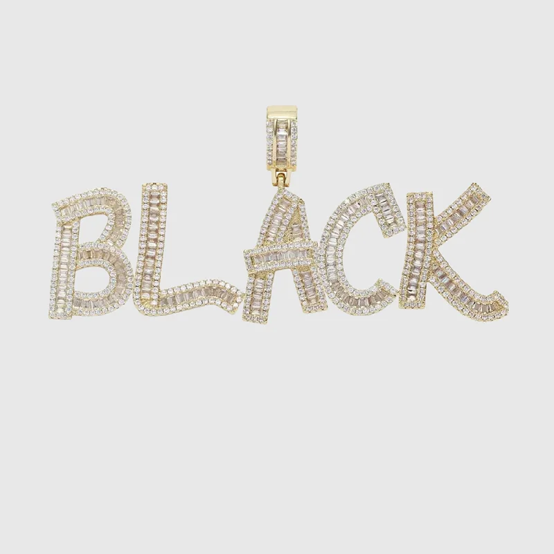 Personalized Jewelry At Special Discount Rates Iced Out Baguette Letters- Gold