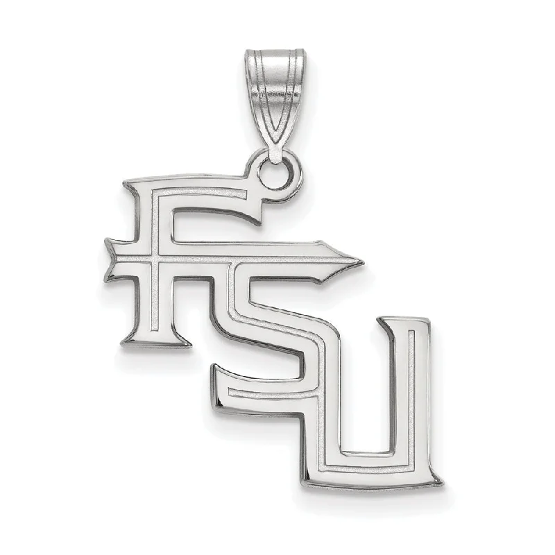 The Perfect Jewelry Piece At The Perfect Discount 10k White Gold Florida State Large 'FSU' Pendant The Perfect Jewelry Piece At The Perfect Discount 10k White Gold Florida State Large 'FSU' Pendant