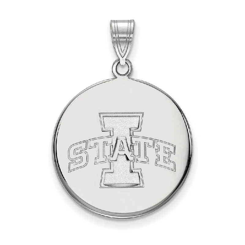 Unmissable Jewelry Sale – Shop Before It's Too Late Sterling Silver Iowa State Large Disc Pendant