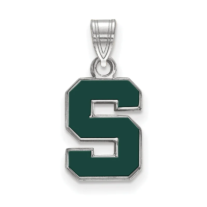 Premium Jewelry Now Available At Special Discounts Sterling Silver Michigan State XL Enamel 'S' Pendant Premium Jewelry Now Available At Special Discounts Sterling Silver Michigan State XL Enamel 'S' Pendant