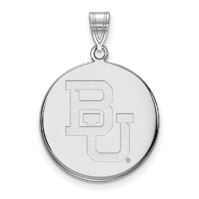 Sterling Silver Baylor U Large 'BU' Disc Pendant