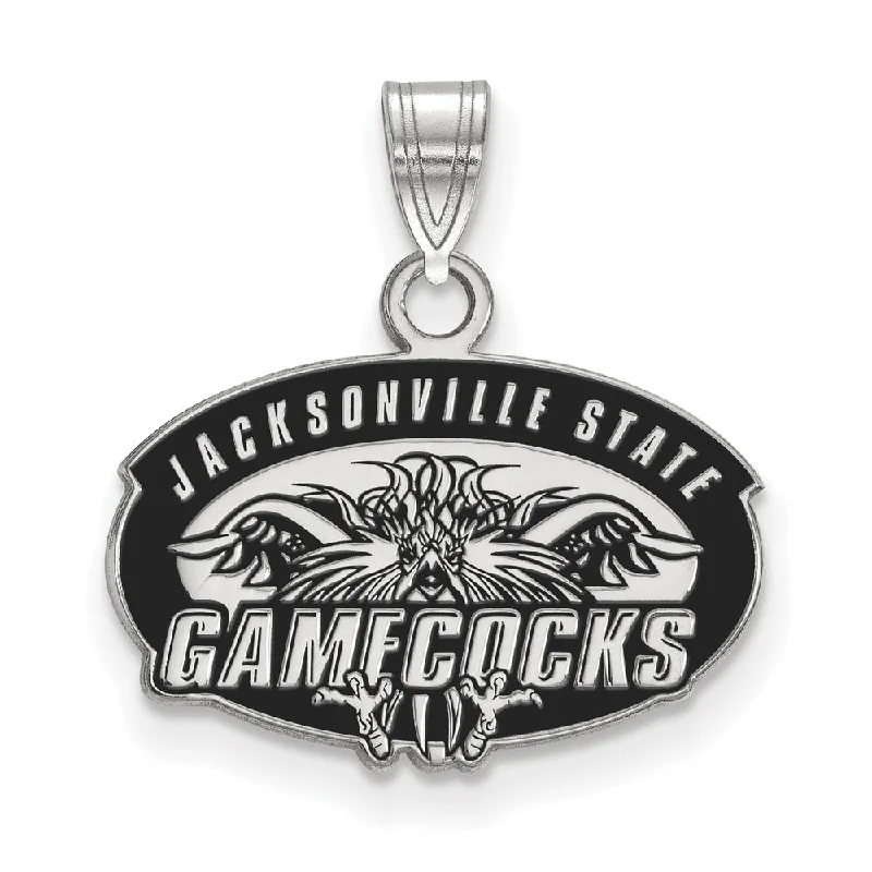 Sterling Silver Jacksonville State Small Enamel Pendant