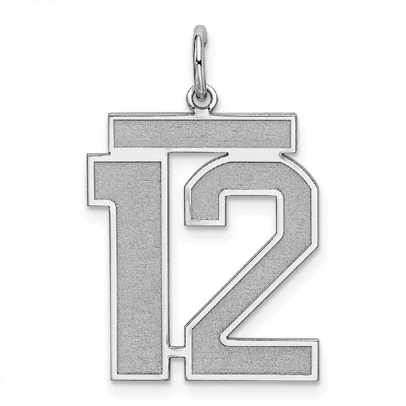 Eco-Friendly Sustainable Jewelry For Conscious Buyers Sterling Silver, Jersey Collection, Large Number 12 Pendant
