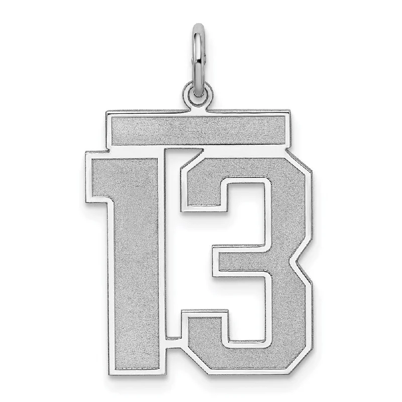 Elegant Rose Gold Jewelry For A Stylish Touch Sterling Silver, Jersey Collection, Large Number 13 Pendant