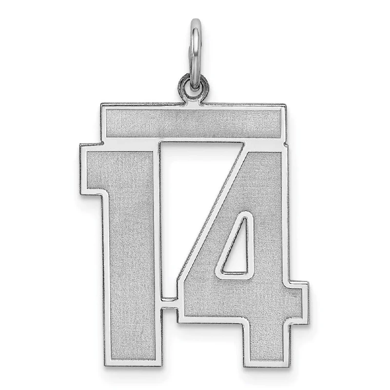 Shop Elegant Jewelry At Unbeatable Prices Sterling Silver, Jersey Collection, Large Number 14 Pendant