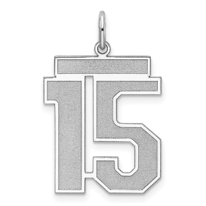 Special Offers On Handcrafted And Designer Jewelry Sterling Silver, Jersey Collection, Large Number 15 Pendant