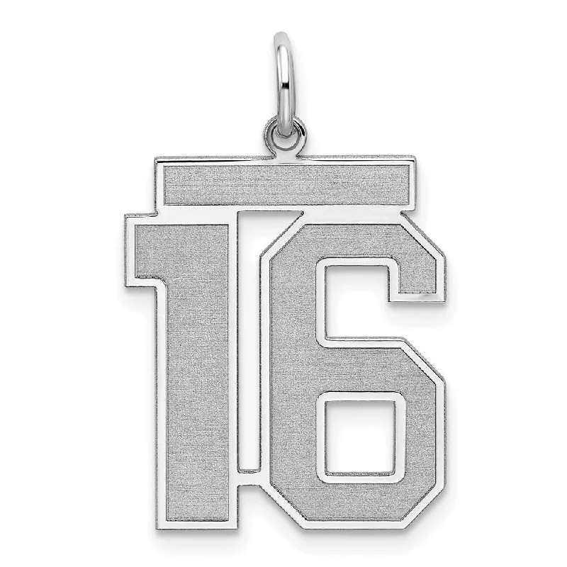 Exclusive Jewelry Bundles At Discounted Prices Sterling Silver, Jersey Collection, Large Number 16 Pendant
