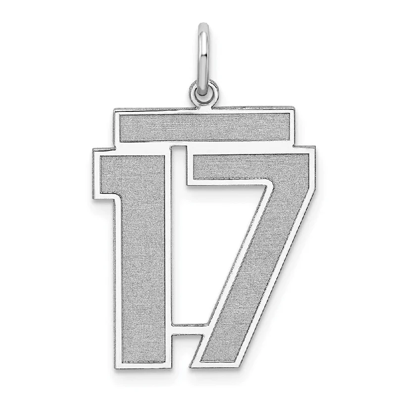 Personalized Jewelry At Special Discount Rates Sterling Silver, Jersey Collection, Large Number 17 Pendant