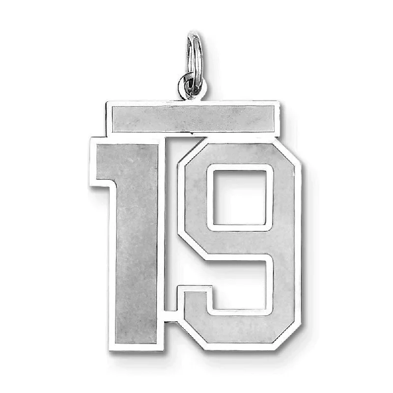 Luxury Jewelry Sale – Elegant Styles At Unbeatable Prices Sterling Silver, Jersey Collection, Large Number 19 Pendant