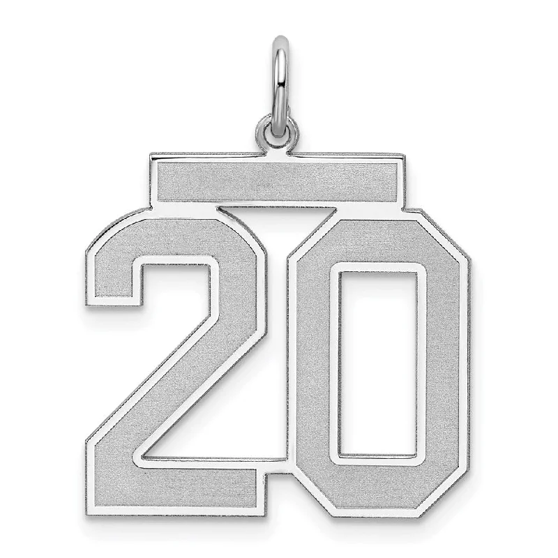 Exclusive Jewelry Bundles At Discounted Rates Sterling Silver, Jersey Collection, Large Number 20 Pendant