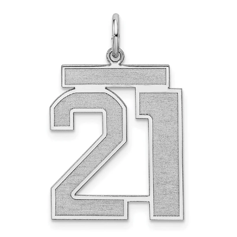 Elegant Jewelry At Unbeatable Offers – Shop Before It's Gone Sterling Silver, Jersey Collection, Large Number 21 Pendant