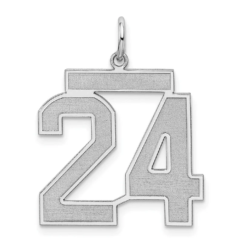 Handcrafted Jewelry Sale – Unique Designs At Low Prices Sterling Silver, Jersey Collection, Large Number 24 Pendant