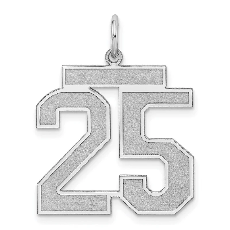 Bestselling Jewelry At Special Promotional Rates Sterling Silver, Jersey Collection, Large Number 25 Pendant