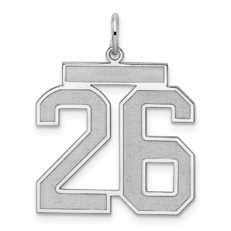 Fashion-Forward Jewelry At Incredible Prices Sterling Silver, Jersey Collection, Large Number 26 Pendant