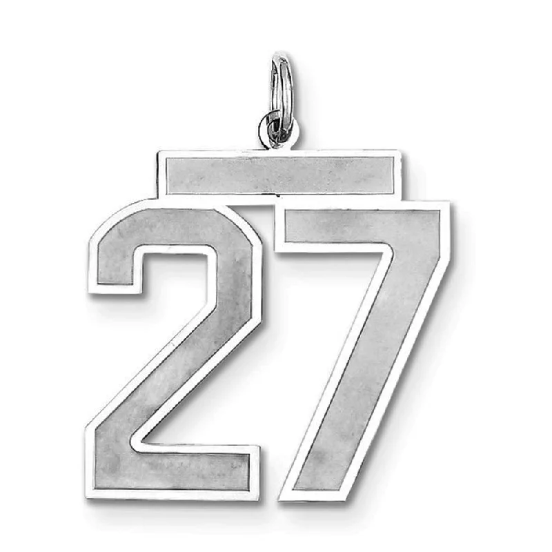 Limited-Time Offer On Elegant Jewelry Pieces Sterling Silver, Jersey Collection, Large Number 27 Pendant