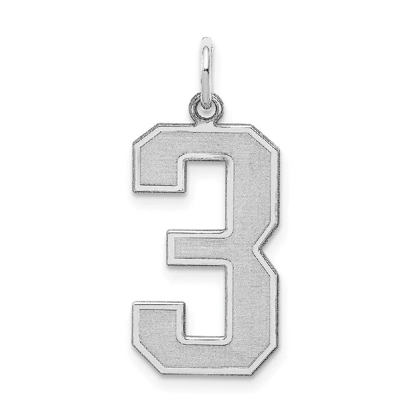 Fashion-Forward Jewelry At Incredible Prices Sterling Silver, Jersey Collection, Large Number 3 Pendant