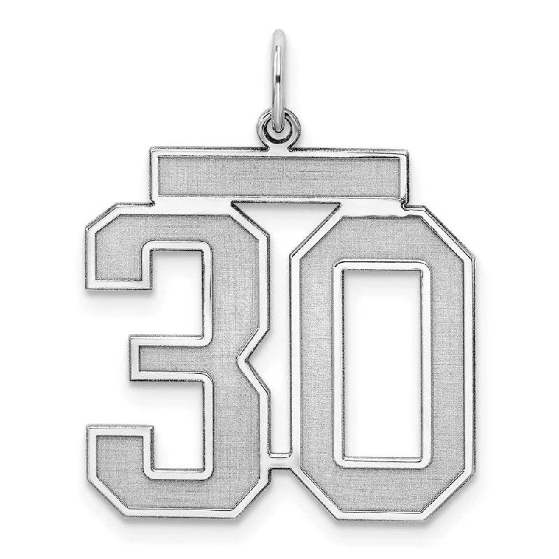 Stunning Jewelry At A Fraction Of The Price Sterling Silver, Jersey Collection, Large Number 30 Pendant