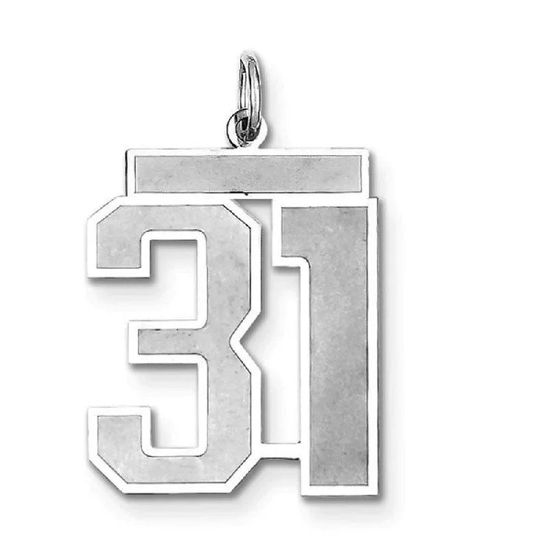 Chic And Stylish Jewelry At Exclusive Prices Sterling Silver, Jersey Collection, Large Number 31 Pendant