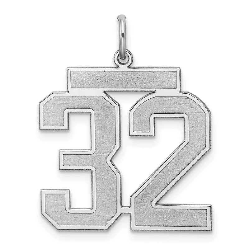 Gorgeous Jewelry, Limited-Time Savings Sterling Silver, Jersey Collection, Large Number 32 Pendant