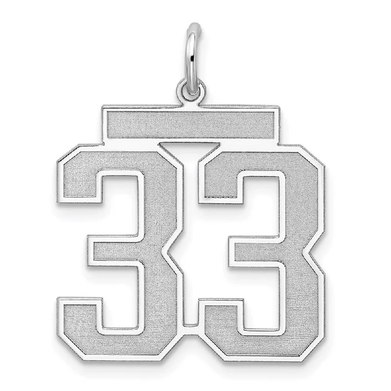 Fine Jewelry, Limited-Time Offers Available Sterling Silver, Jersey Collection, Large Number 33 Pendant