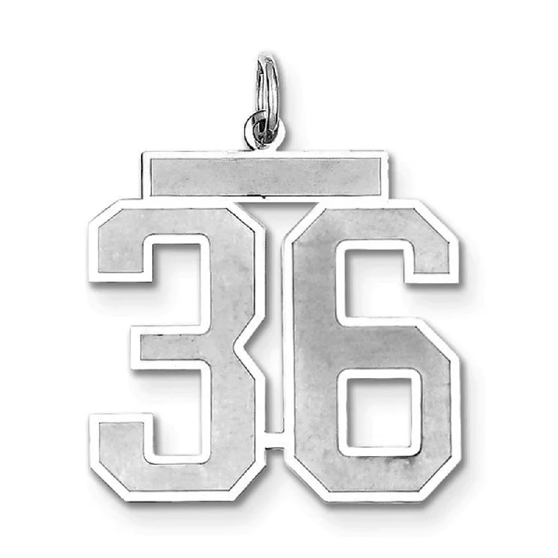 High-End Jewelry, Now More Affordable Than Ever Sterling Silver, Jersey Collection, Large Number 36 Pendant