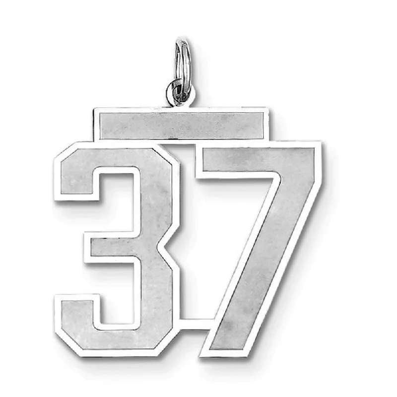 Get Ready To Sparkle – Special Jewelry Discounts Sterling Silver, Jersey Collection, Large Number 37 Pendant