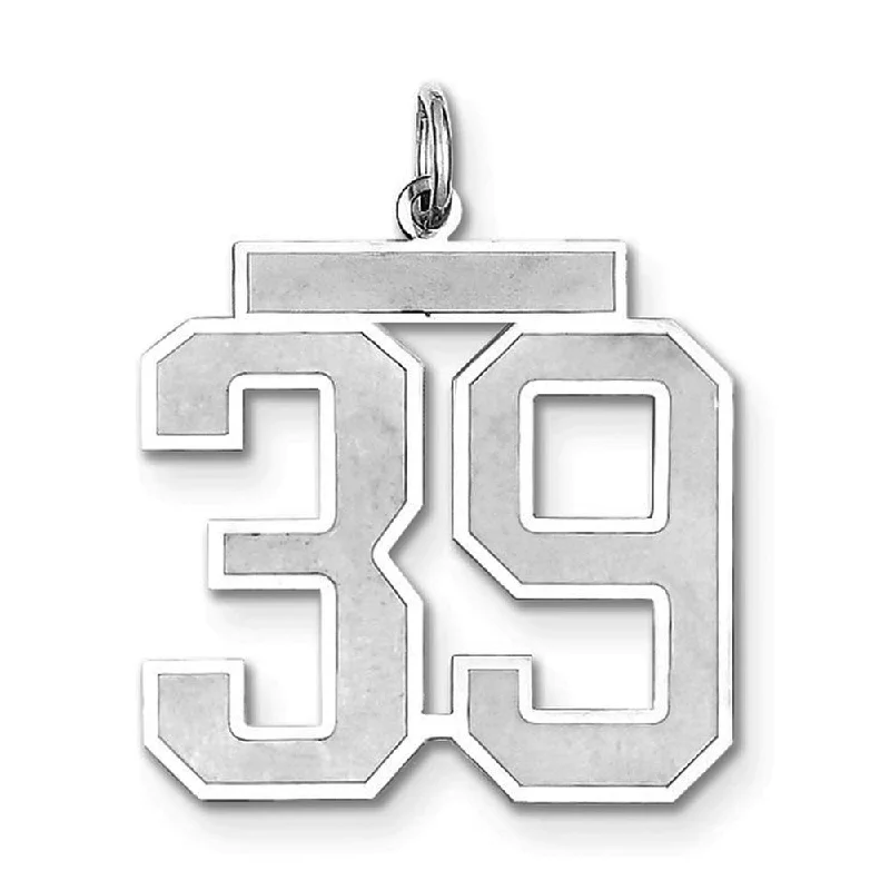 Handcrafted Beauty At Affordable Prices Sterling Silver, Jersey Collection, Large Number 39 Pendant Handcrafted Beauty At Affordable Prices Sterling Silver, Jersey Collection, Large Number 39 Pendant