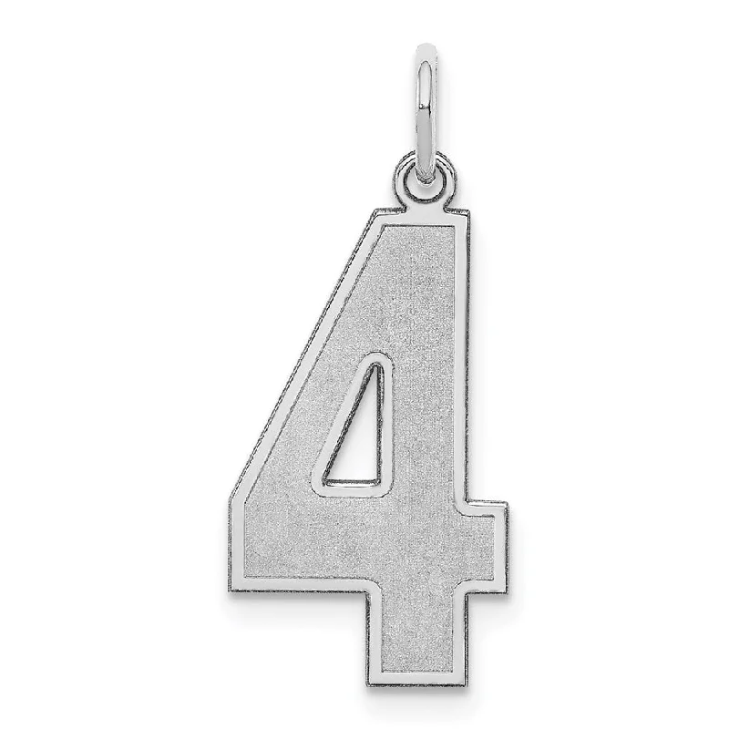 Timeless Elegance At Unbelievable Discounts Sterling Silver, Jersey Collection, Large Number 4 Pendant Timeless Elegance At Unbelievable Discounts Sterling Silver, Jersey Collection, Large Number 4 Pendant
