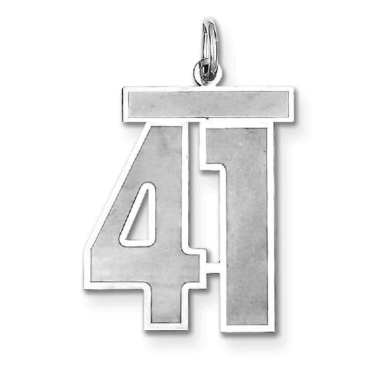 Stunning Jewelry At Even More Stunning Prices Sterling Silver, Jersey Collection, Large Number 41 Pendant Stunning Jewelry At Even More Stunning Prices Sterling Silver, Jersey Collection, Large Number 41 Pendant