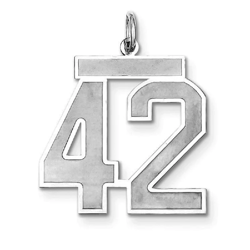 Timeless Elegance, Temporary Discounts – Act Fast Sterling Silver, Jersey Collection, Large Number 42 Pendant Timeless Elegance, Temporary Discounts – Act Fast Sterling Silver, Jersey Collection, Large Number 42 Pendant