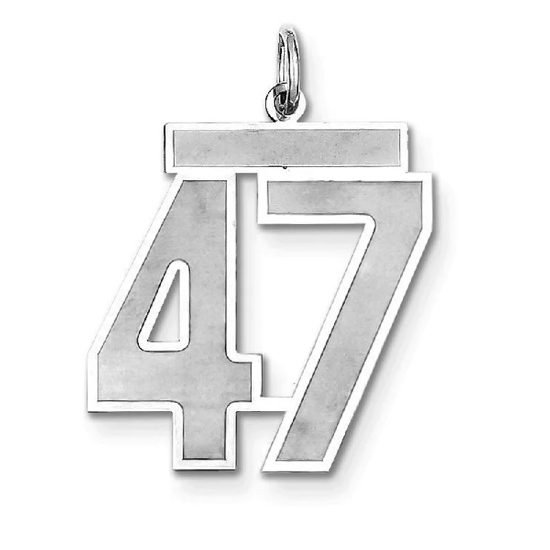 Timeless Elegance Now At Special Discounts Sterling Silver, Jersey Collection, Large Number 47 Pendant Timeless Elegance Now At Special Discounts Sterling Silver, Jersey Collection, Large Number 47 Pendant