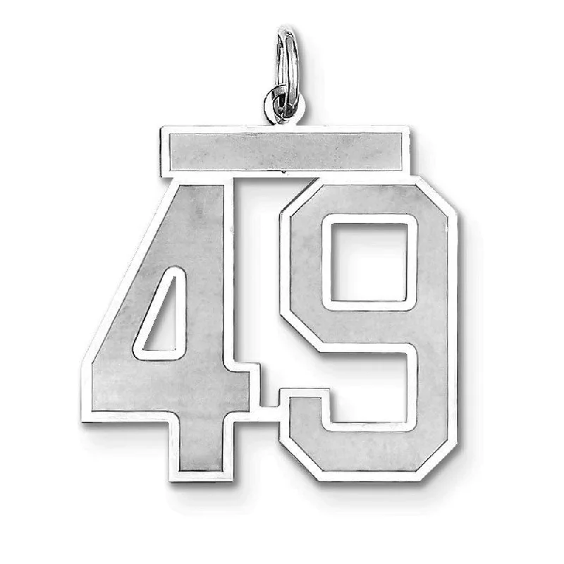 Premium Diamond Jewelry At Once-In-A-Lifetime Discounts Sterling Silver, Jersey Collection, Large Number 49 Pendant Premium Diamond Jewelry At Once-In-A-Lifetime Discounts Sterling Silver, Jersey Collection, Large Number 49 Pendant