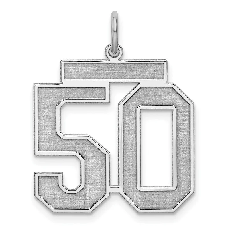 Celebrate Every Occasion With Sparkling Savings Sterling Silver, Jersey Collection, Large Number 50 Pendant Celebrate Every Occasion With Sparkling Savings Sterling Silver, Jersey Collection, Large Number 50 Pendant